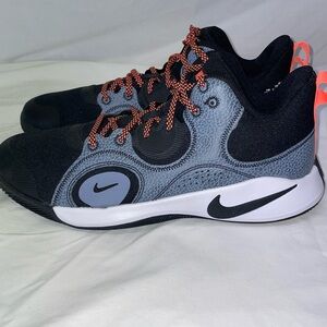 Nike Kids Black and Gray Sneakers with Red Accents
